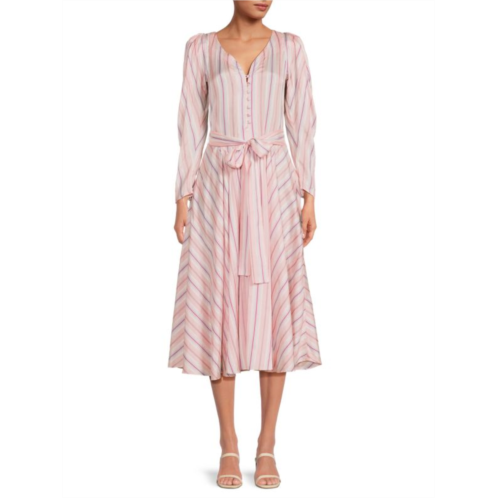 Etro Evanthe Striped Silk Midi Dress