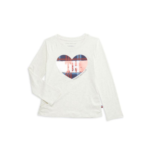 Tommy Hilfiger Girls Reversible Sequin Logo Graphic Tee