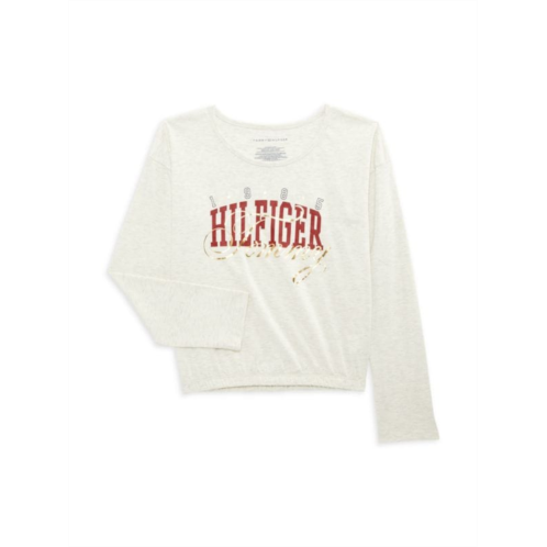 Tommy Hilfiger Girls Tommy Logo Heathered Tee