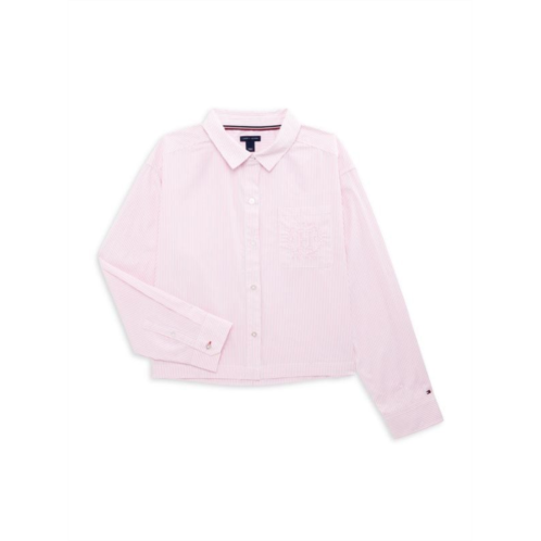 Tommy Hilfiger Girls Striped Button Up Shirt