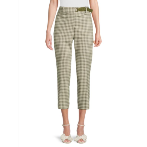 DKNY Check Cropped Pants