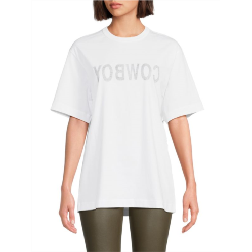 Helmut Lang Oversized Cowboy Logo T Shirt