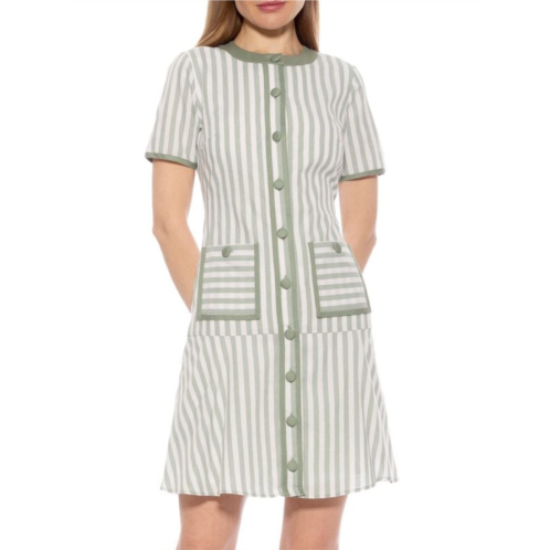 Alexia Admor Brecken Stripe Linen Mini Dress