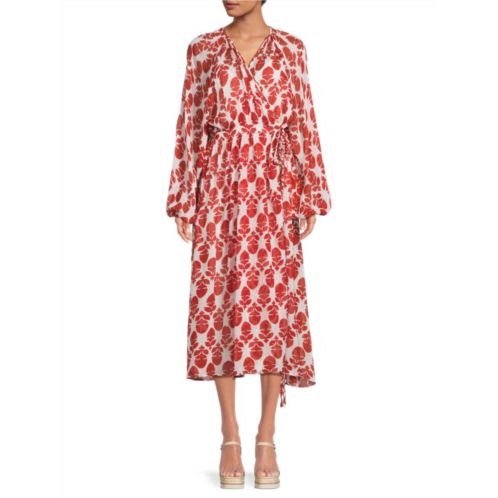 Rhode Lia Thistle Wrap Midi Dress