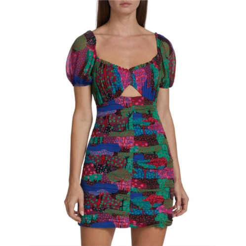 Rhode Clara Patchwork Mini Dress