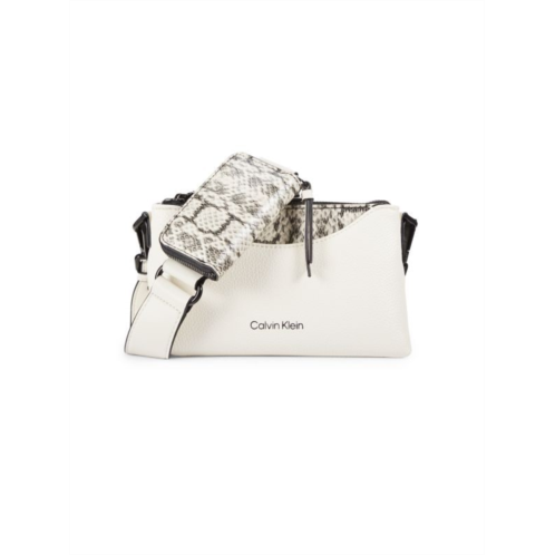 Calvin Klein Chrome Faux Leather Crossbody Bag