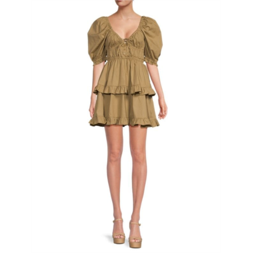 WeWoreWhat Tiered Puff Sleeve Mini Dress