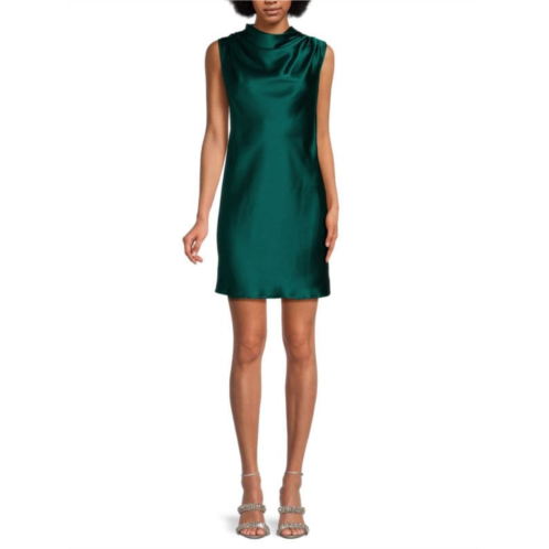 Renee C. Satin Bow Mini Shift Dress