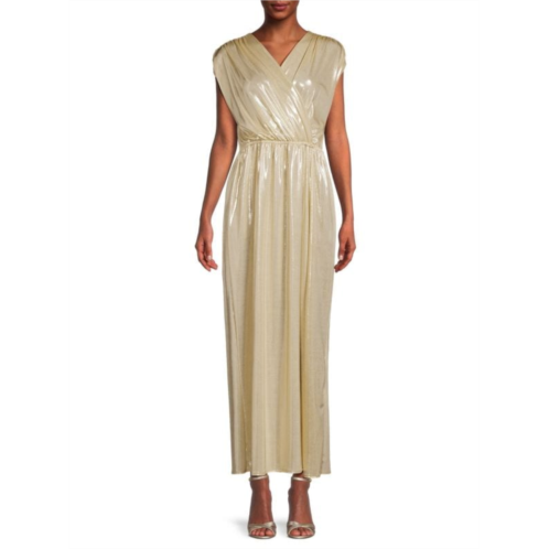 Renee C. Liquid Metallic Maxi Dress