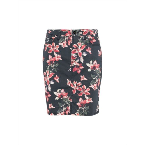 Jen7 Le Disco Floral Pencil Denim Skirt