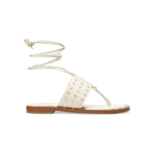 Michael Kors Jagger Studded Leather Lace Up Sandals