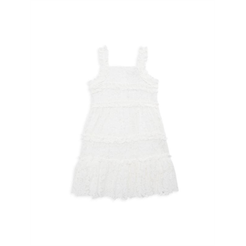 Badgley Mischka Little Girls Layla Tiered Lace Dress