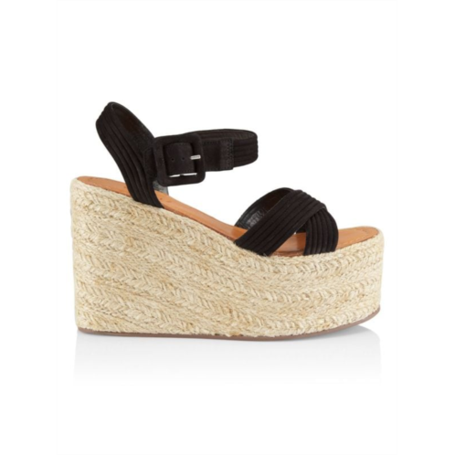 Schutz Blisse Suede Wedge Sandals