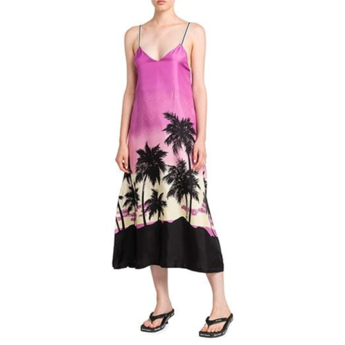 Palm Angels Sunset Satin Midi Slip Dress