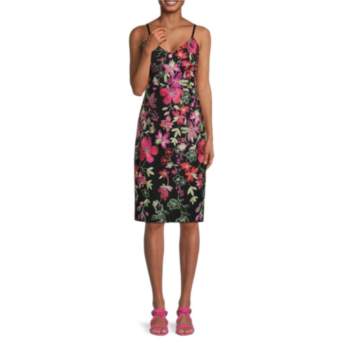 Guess Floral Embroidered Sheath Dress