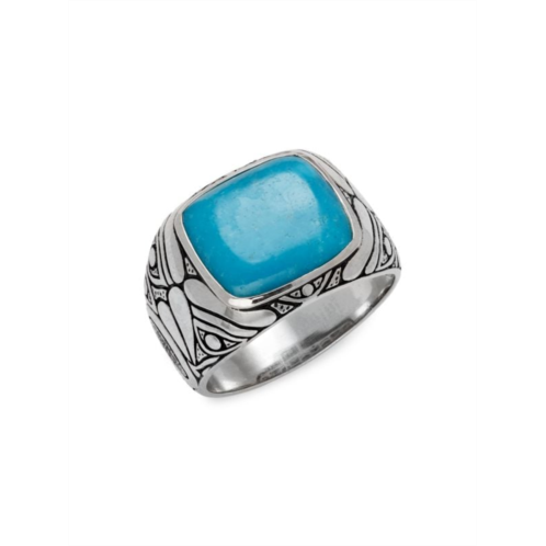 Effy Sterling Silver, Turquoise & Diamond Dome Ring