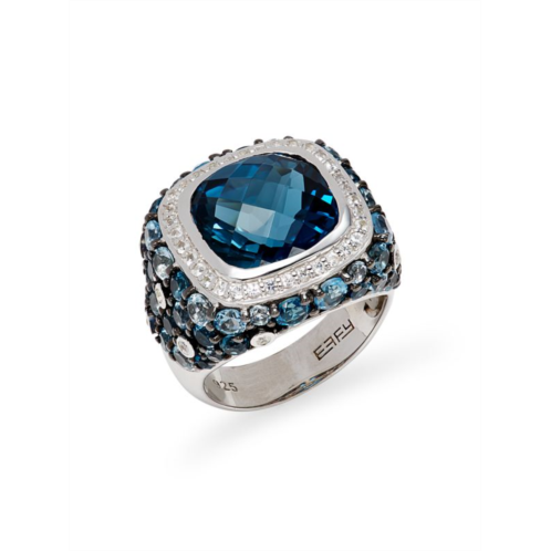 Effy Sterling Silver, Topaz & Sapphire Ring