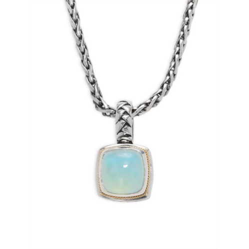 Effy 18K Yellow Gold, Sterling Silver & Chalcedony Pendant Necklace