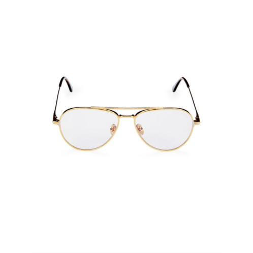 TOM FORD 56MM Oval Aviator Blue Light Glasses