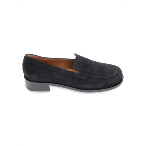 The Row Garcon Loafer In Black Calfskin Suede Flats Loafers