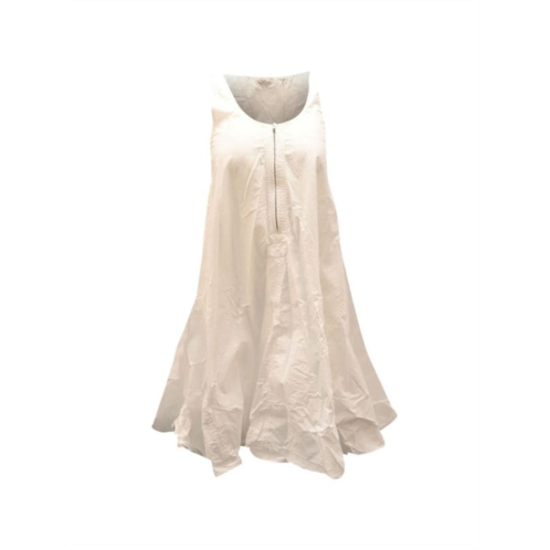 Stella Mccartney Zip Front Sleeveless Dress In White Cotton