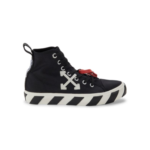 Off-White Mid Top Vulcanized Canvas Sneakers