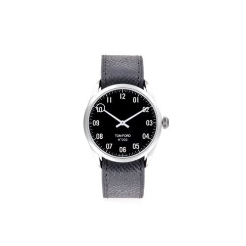 TOM FORD N. 002 38MM Stainless Steel & Leather Strap Watch