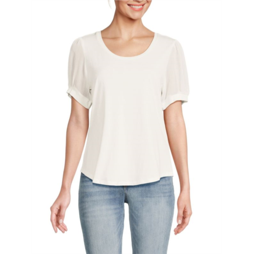 DKNY Solid Puff Sleeve Top
