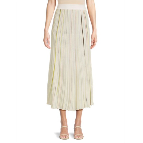 Sonia Rykiel Striped Pleated Midi Skirt