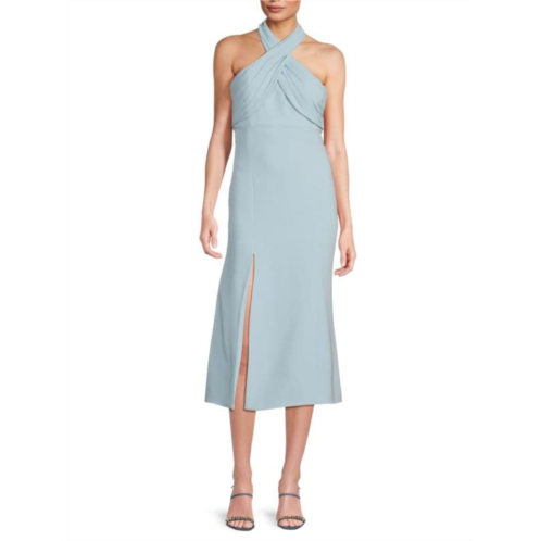 Cinq a Sept Adela Halter Split Midi Dress