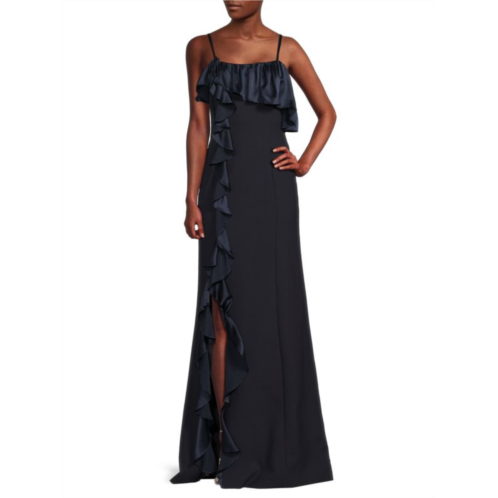 Cinq a Sept Curtis Ruffle Slit Gown