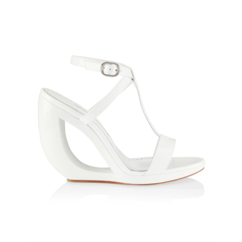 Manolo Blahnik Kassa Leather Wedge Sandals