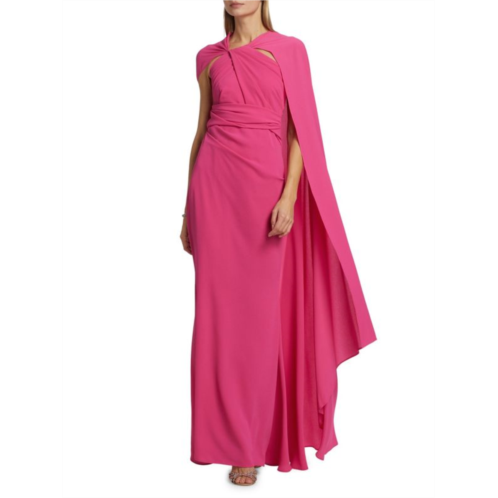 Talbot Runhof Crespina Cape Gown