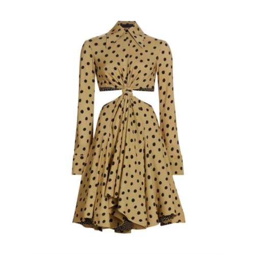 Proenza Schouler Polka Dot Cutout Shirt Dress