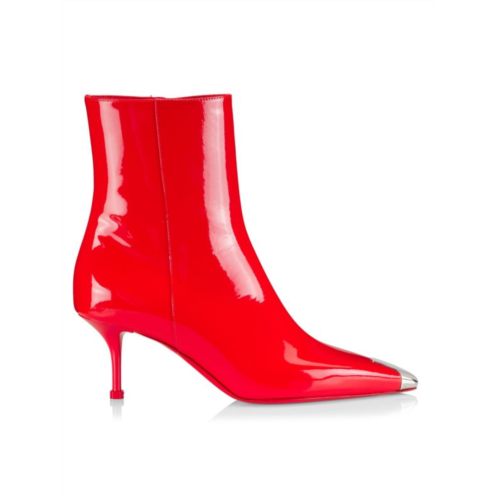 Alexander McQueen Patent Leather Ankle Zip Boots