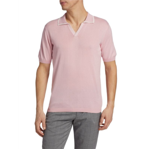Saks Fifth Avenue Johnny Collar Tipped Polo