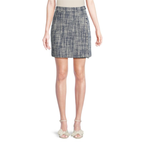 Akris punto Denim Tweed Mini Skirt