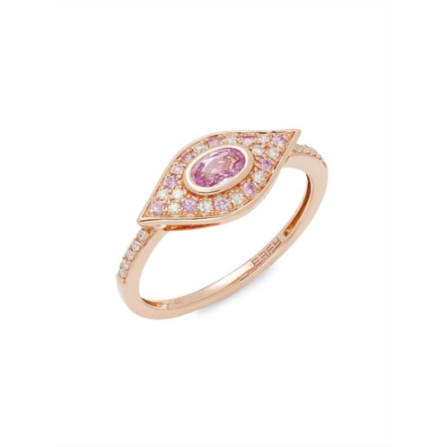 Effy 14K Rose Gold, Sapphire & Diamond Ring