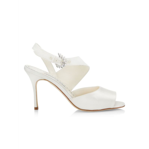 Manolo Blahnik Havelopa Crystal Buckle Sandals