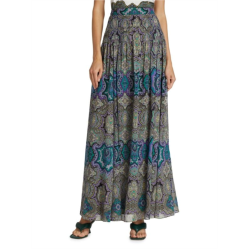 Etro Silk Paisley Maxi Skirt