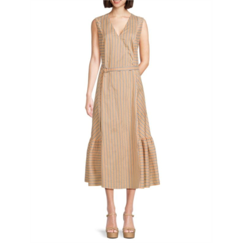 Akris punto Parasol Striped Midi A-Line Dress