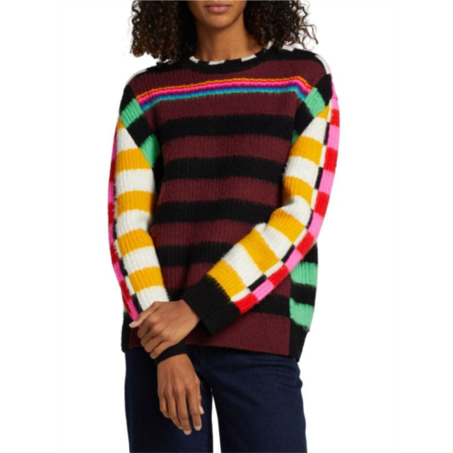 Christopher John Rogers Striped Relaxed Wool Sweater