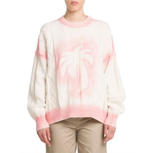 Palm Angels Sprayed Palm Crewneck Sweater