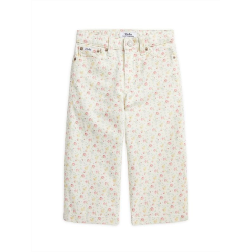 Polo Ralph Lauren Girls Floral Cropped Wide Leg Jeans