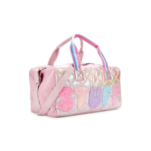 OMG Accessories Girls Applique Quilted Duffel Bag