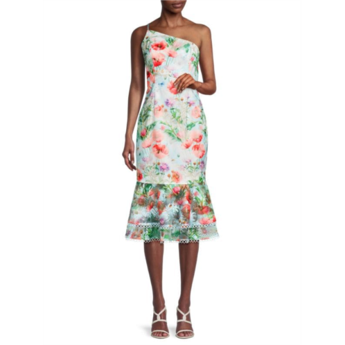 Liv Foster Floral Flounce Midi Dress