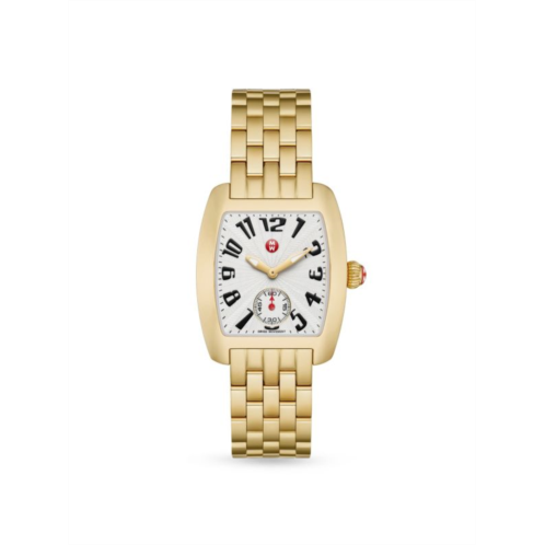 Michele Urban Mini 35MM 18K Goldplated Stainless Steel Chronograph Watch