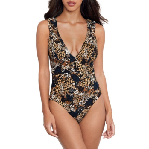 Amoressa by Miraclesuit Bambu Fresco Plunging One Piece Swimsuit