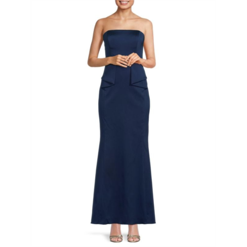 Aidan Mattox Mikado Bandeau Fit & Flare Maxi Dress