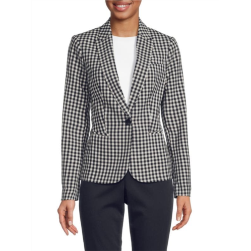 Tommy Hilfiger Gingham Check Single Button Blazer